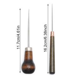 1pc costura awl alça de madeira liga cone agulha sapatos reparação agulhas acessórios de costura sacos buraco gancho diy artesanal ferramenta de couro - Image 6
