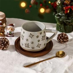 Caneca cerâmica retro com alça resistente ao calor Copo de café de alces Suco artesanal Copo de leite para casa Escritório Copo de água Copo de chá Presente de Natal - Image 2