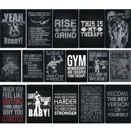 Metal Fitness Poster Adequado para Gym Wall Decoration, motivação, citações inspiradas, alta qualidade, 8x1,2 Polegada, 1Pc - Image 1