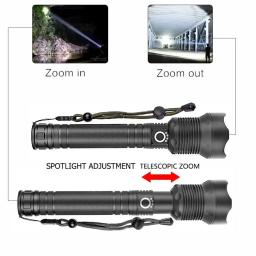 Lanternas LED recarregáveis 90000 lúmens Lanterna à prova d'água com zoom super brilhante com 3 modos poderosos para camping e caminhadas - Image 2