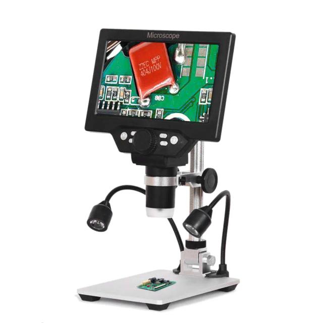 Microscópio Digital G1200 com Amplificação de 1 a 1200X, Tela LCD Colorida de 7 polegadas e Câmera de 12MP