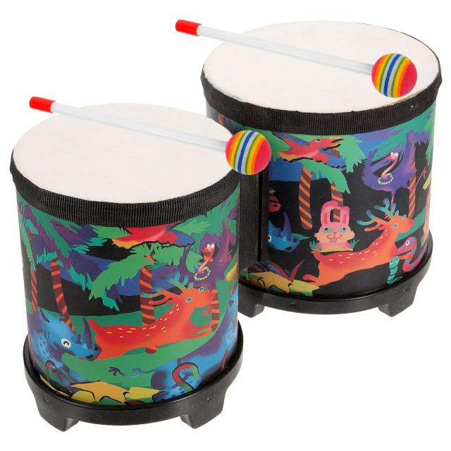 Brinquedos Musicais para Crianças: Conjunto de Tambores, Bongôs e Congas de Plástico e Madeira com Baquetas para Diversão Garantida