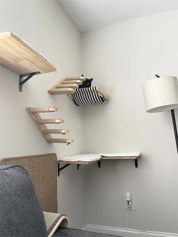 Prateleira de escalada na parede para gatos, Escada com corda de sisal, Arranhador, Árvore para dormir gatinho, Steps Furniture - Image 6