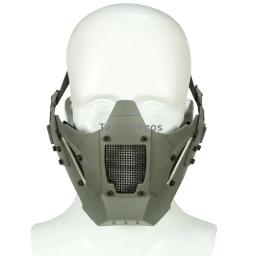 Airsoft meia máscara facial respirável malha de aço proteção paintball máscaras faciais combate tático wargame capacete máscara para capacete rápido - Image 2