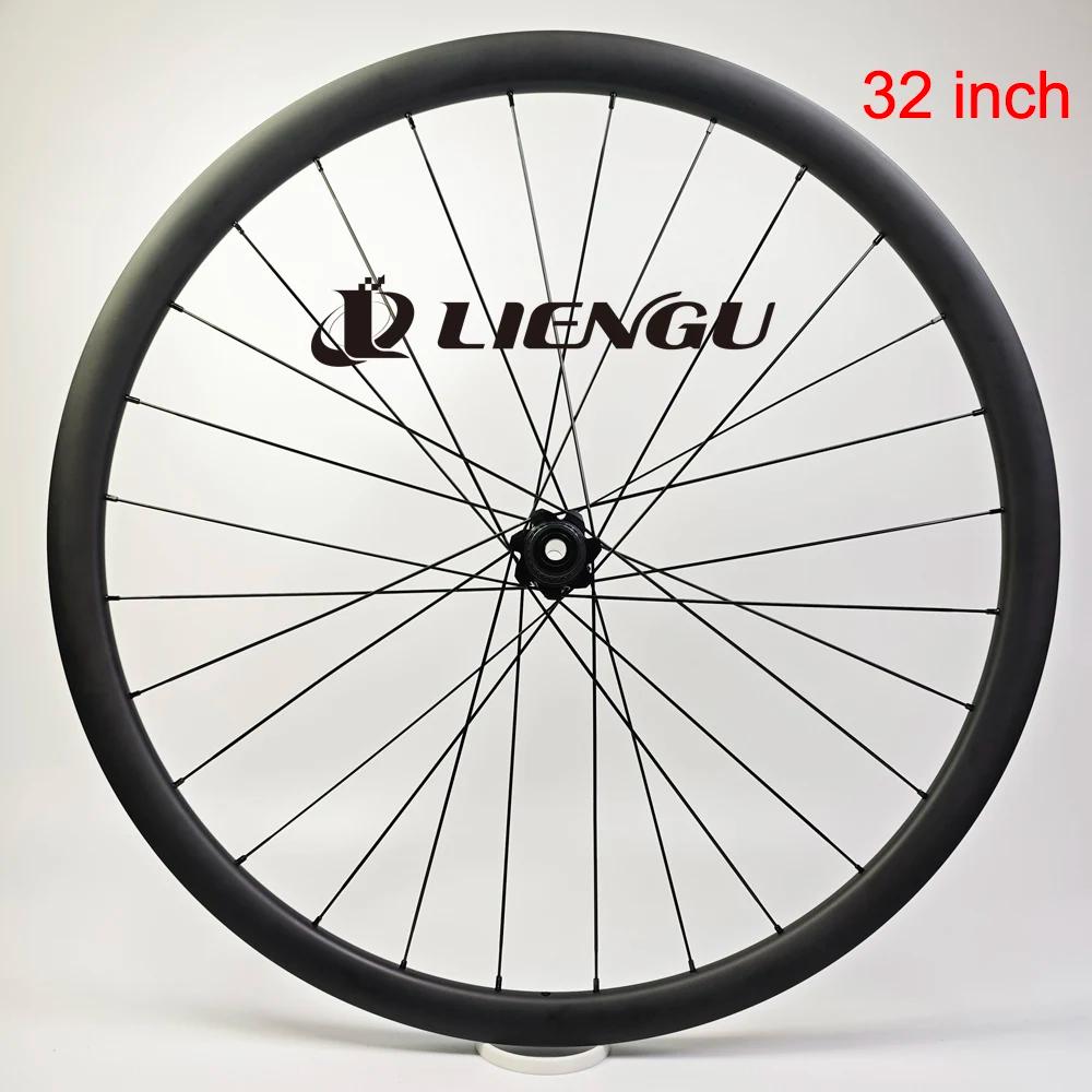 Roda de Carbono Assimétrica 32er MTB Tubeless 40mm de Largura 25mm de Profundidade Cubo Dianteiro Boost 6 Parafusos Freio a Disco XC AM DH - Image 1