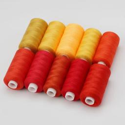 1 conjunto de 10 rolos de linha de costura de poliéster 402 para uso manual e mecânico, 400 jardas, faça você mesmo - Image 4