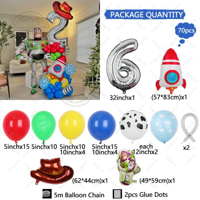 Buzz Lightyear Kit de Balões Temáticos 70 Peças para Festa Infantil