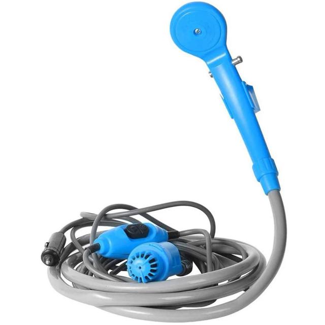 Bomba de Chuveiro Elétrica Portátil 12V Para Acampamento, Viagens e Lavagem de Pets com 20L de Capacidade
