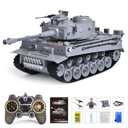 Fumar tanque rc atirar bala infravermelho tanque de controle remoto brinquedo tigre modelo militar vibratório recoil com som led presente do menino - Image 2