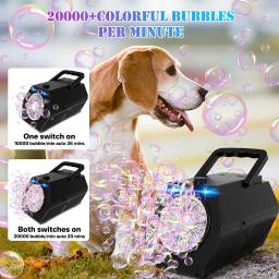 Máquina Automática Bubble Maker, Upgrade Bubble Blower, 50000 + Bolhas por Minuto, Operado por Plugin ou Baterias, Portátil - Image 4