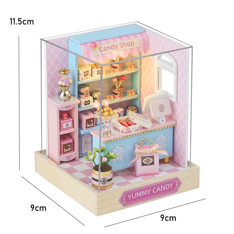 Modelo de jardim de madeira com luzes LED, 3D Puzzle, montar Kits de construção, brinquedos para casa, decoração do quarto, presente DIY - Image 1