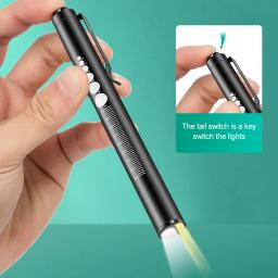 Usb recarregável médica acessível caneta luz mini lanterna de enfermagem led tocha lâmpada com clipe de aço inoxidável bolso lanterna led - Image 3