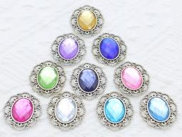 Água Diamante Flor Plate Jóias, DIY Wedding Dress Hair Ornament, Bow Decoração Acessórios, Liga, 21x25mm, 10Pcs - Image 4