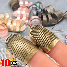 Ajustável Dedal De Costura, Metal Retro, Protetor De Dedos, Anel De Dedal De Agulha, Bordado Artesanal, Antiderrapante, Ferramentas De Costura, 1 Pc, 10Pcs - Image 1