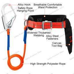 Cintura única Work Safety Harness, High-Altitude Cinto de Segurança, Corda, Escalada ao ar livre, Eletricista Construção, Equipamentos de Proteção - Image 3