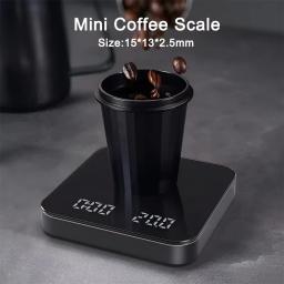 1 conjunto de balança de café eletrônica com almofada de silicone balança de café digital com temporizador display led carregamento usb uso em café em casa bom presente - Image 2