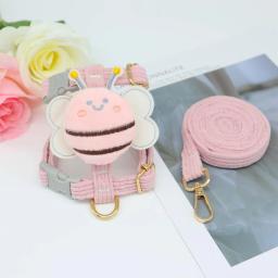 Conjunto de arnês e trela ajustável para animal de estimação, confortável e respirável, adequado para gatos e cães pequenos - Image 1