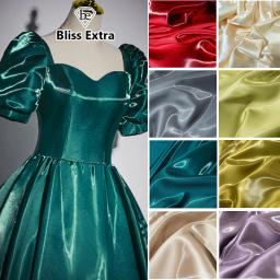 Tela metálica do cetim líquido lustroso, seda de cristal, decoração do vestido de casamento, material do desenhista de roupa, matéria têxtil verde, luxo - Image 4