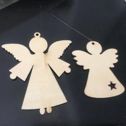 10 peças recortes de madeira inacabados, formas de anjo para projetos de artes e ofícios DIY, decorações, enfeites - Image 4