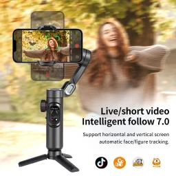 Estabilizador gimbal de 3 eixos para smartphone, dobrável, portátil, gravação de vídeo, vlog, estabilizador anti-vibração, ptz para iphone e android - Image 5
