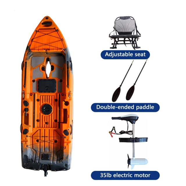 Caiaque Elétrico/a Pedal Portátil Inflável Leve Canoa de Pesca com Acessórios Duráveis