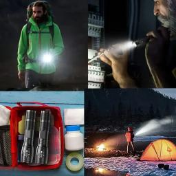 Lanterna LED Zoomable, 5 Modos, Lanternas Táticas de Alta Potência, Caminhadas ao ar livre, Pesca, Impermeável, Tocha De Acampamento, Liga De Alumínio - Image 5