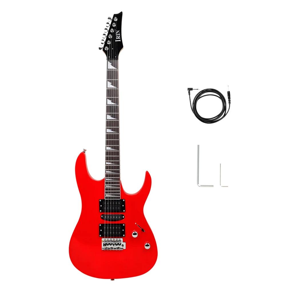IRIN-guitarra elétrica com saco, 24 frets, corpo Bege, pescoço, Amp Tuner, necessário, peças de guitarra, acessórios, 6 cordas - Image 1