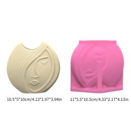 Moldes elegantes para vasos meia face, delicados exclusivos, vaso flores meia face, molde artesanal silicone para - Image 6