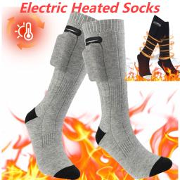 Meias aquecidas elétricas meias térmicas de inverno 3 modos meias de febre laváveis ao ar livre esqui pé mais quente meias de aquecimento para mulheres - Image 1