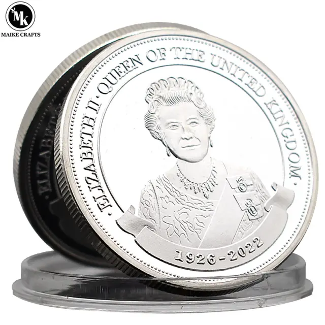 Moeda Comemorativa de Prata da Rainha Elizabeth II - Artesanato em Metal para Colecionadores e Presentes
