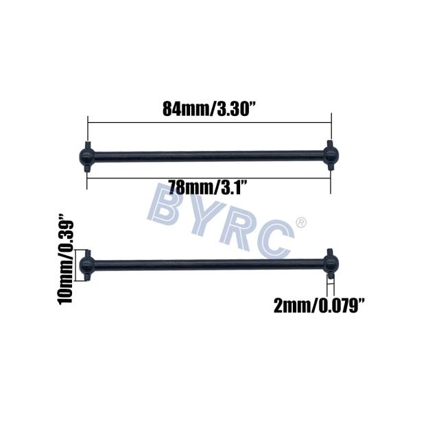 Eixo de Aço para Carro RC - Comprimentos Variáveis de 61mm a 100mm - Conjunto com 2 Peças para HSP, WLtoys e Redcat