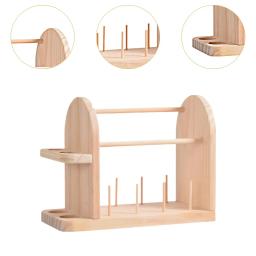 Suporte de fio de madeira portátil suporte de linha dispensador de fio carretel rack de armazenamento para crochê suprimentos de crochê tricô - Image 5