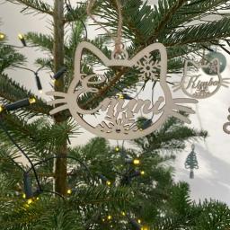 Ornamento de madeira personalizado para crianças, nome personalizado, pingentes pendurados, cachorro, gato, asas de anjo, vintage, natal, presente de ano novo - Image 3