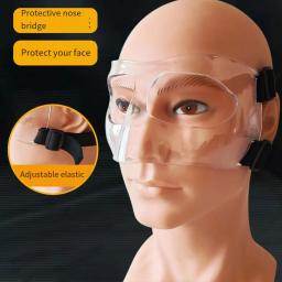 Máscara transparente do basquetebol com cinta elástica ajustável, nariz e proteção facial, esportes ao ar livre engrenagem protetora - Image 2