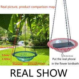 Alimentador de pássaros pendurado em forma de flor Birdbath para jardim Decoração ao ar livre Quintal Farm Supplies Alimentador de beija-flor, Novo - Image 5