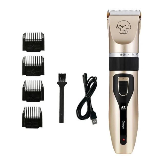 Máquina Clipper Elétrica para Pets, Cortador de Pelos Recarregável USB e Silencioso para Grooming de Cães
