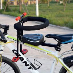 Assento de bicicleta frontal universal para crianças, Sela MTB com descanso de pedais, Segurança para bicicletas de estrada, Assento de bebê - Image 3