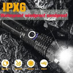 Poderosa lanterna led recarregável, tocha luz, zoom tático, acampamento ao ar livre, emergência, lâmpada ultra brilhante, bateria 25560 mAh - Image 6