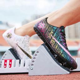 Tênis de corrida Spike para homens e mulheres, treinamento de atletismo, tênis de atleta, jornal de unhas, Graffiti, infantil - Image 6