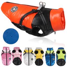 Casaco impermeável com arnês para cães pequenos e médios, roupas quentes para cães, pet coat chihuahua, traje de buldogue francês, inverno - Image 1