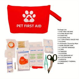 Impermeável Pet Kit de Emergência, Kits De Viagem Do Cão, Alta Visibilidade, Reflective First Aid Pouch, Cat Camping Essentials, Resistente - Image 3