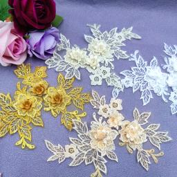 Laço colorido do bordado 3d para o vestido de casamento, acessórios da decoração, estilos populares os mais atrasados, diy, 2021, 1pair - Image 1