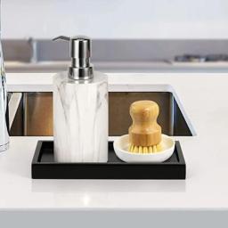 Bandeja de bancada de silicone para armazenamento de sabão e esponja Dispenser de sabão Garrafa de gel de banho Suporte pia do banheiro Bandeja decorativa - Image 3