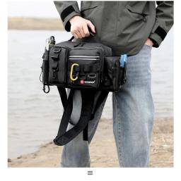Mochila de pesca impermeável, caixa de atração, sacos de armazenamento para homens, mochila de cintura com vara, bolsa de ombro - Image 5