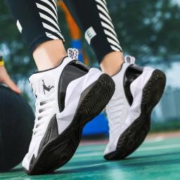 Marca de couro masculino tênis confortável basquete antiderrapante sapatos leves cesta de treinamento masculino botas de basquete à prova dwaterproof água - Image 6