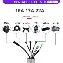 Kit de conversão de bicicleta elétrica, roda dianteira e traseira, motor do cubo, bicicleta, 16-29 Polegada, 250W-2000W, 36V, 48V - Image 3