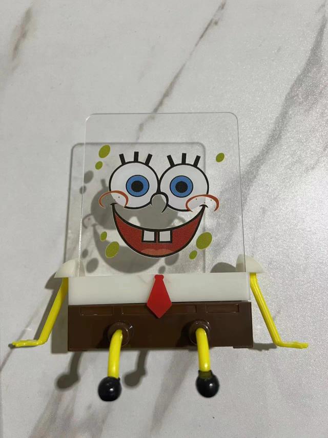 Escova de Lavagem Bob Esponja para Pratos com Suporte de Drenagem - Esfoliante Reutilizável para Cozinha