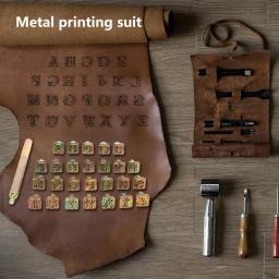Zinc Alloy Stamping Symbol Marcação Tool, couro Craft Set, 26 selos, carta, artesanato - Image 2