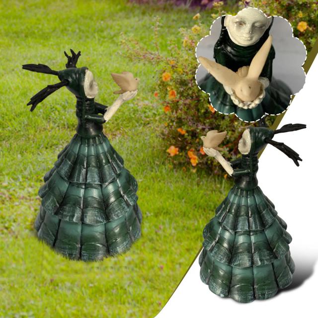 Estátua de Bruxa em Resina para Decoração de Jardim, Artesanato Elegante para Pátio e Sala em Estilo Novo