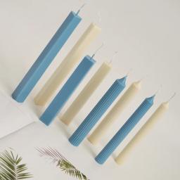 Vela De Plástico Fazendo Kit Moldes, Triangular, Retangular, Vela Longa Pólo, Barra Longa De Cera Spire, Padrão Vertical - Image 3